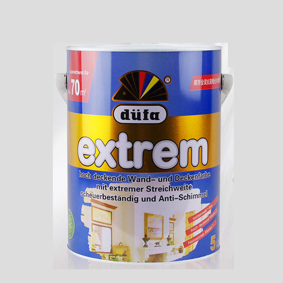 涂料商城德国都芳金装抗菌哑光墙面漆 5l 乳胶漆 环保 水性漆